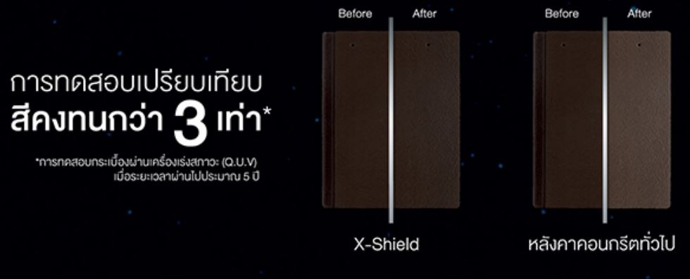 เทคโนโลยี X-shield เอ็กซ์ชีลด์ เปรียบเทียบกับกระเบื้องธรรมดา ดีกว่าอย่างไร