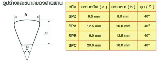 สายพานแบนโด สายพาน Bando ร่องลึก SP Type