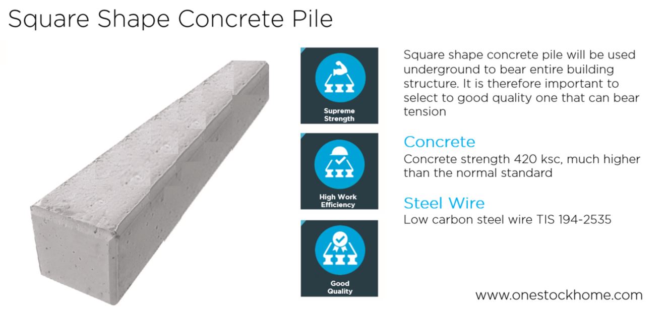 Spec Square Shape Concrete Pile