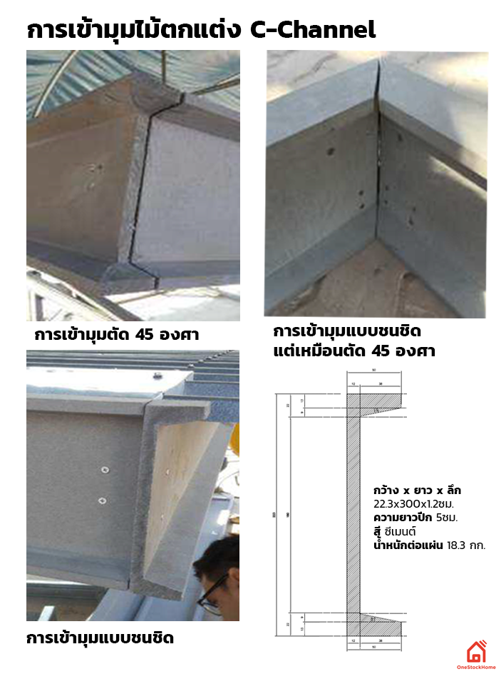 การเข้ามุมไม้ตกแต่ง C Channel