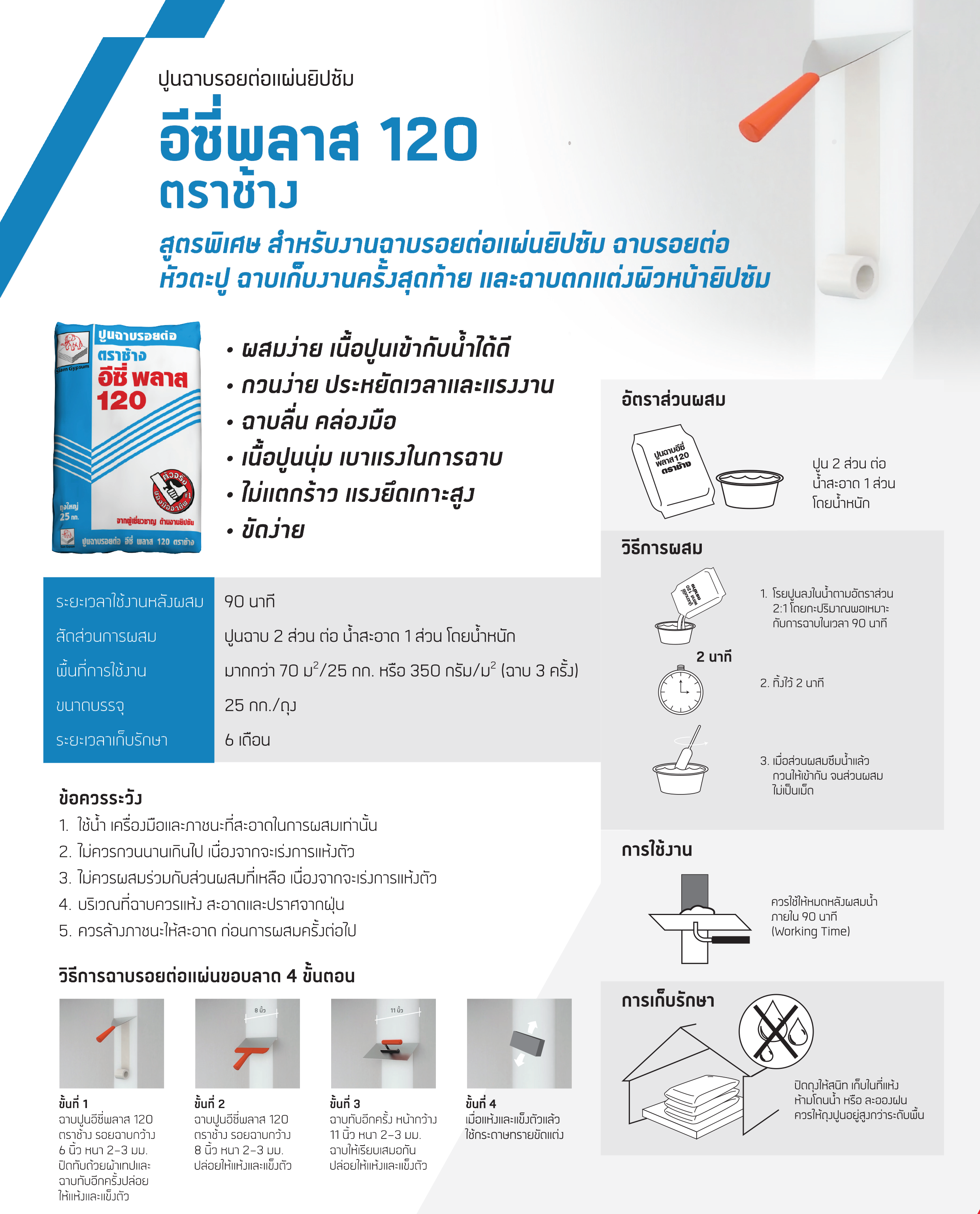 ปูนยิปซั่ม ปูนฉาบรอยต่อ เอสซีจี SCG ตราช้าง ราคาถูก ยิปซั่ม