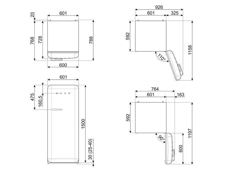 Smeg ตู้เย็น 1 ประตู รุ่น FAB28RDIT3 9.93Q