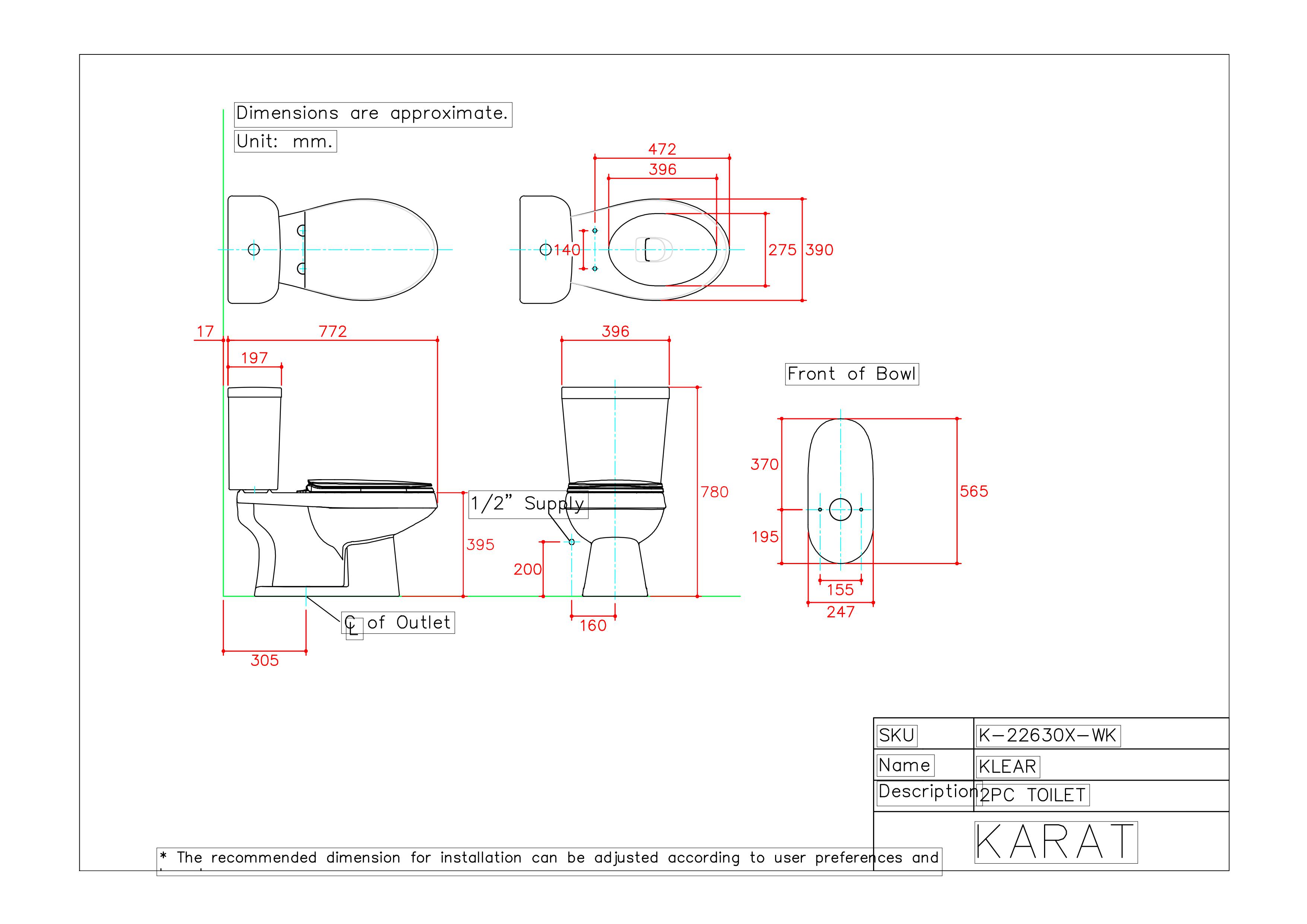 TWO-PIECE TOILET KLEAR