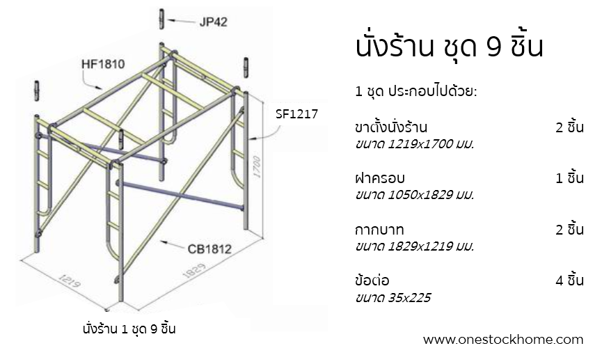 นั่งร้าน,ราคาถูก,ราคานั่งร้าน,9ชิ้น,นั่งร้าน 9 ชิ้น