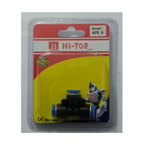 ข้อต่อเสียบสายลม 3 ทาง ตัวที HI-TOP APE-6 6 มม. สีดำ (1157339)-1