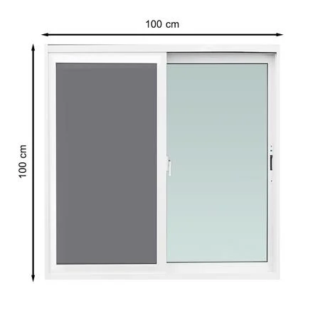 หน้าต่างบานเลื่อน อะลูมิเนียม S-S AZLE 100x100 ซม. สีขาว (1182994)-1