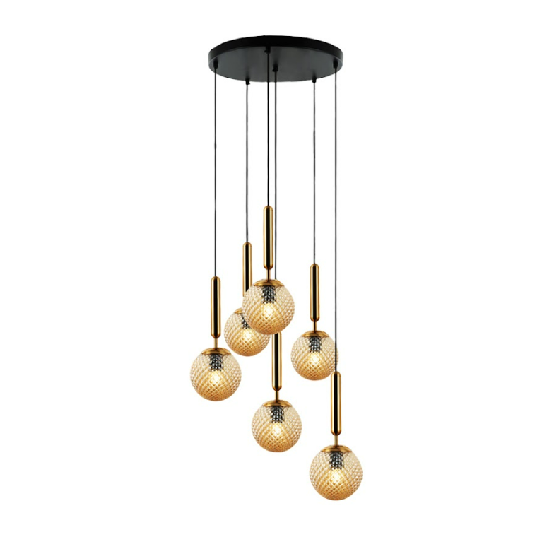 โคมไฟระย้า MAX LIGHT MD1173R-6ABS/CE ขั้วหลอดE14 6 หลอด ขนาด 40W สีทอง-1