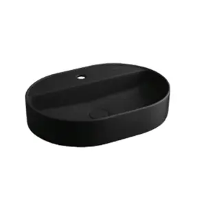 อ่างล้างหน้าวางบนเคาน์เตอร์ COTTO C00361(MBK) เซนเซชั่น-แคปซูล สีดำแมท-1