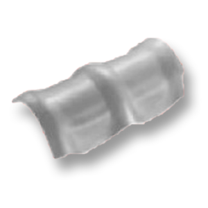 Diamond Roman Tile White Round Ridge 3 Heads
