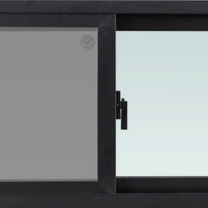 หน้าต่างบานเลื่อน อะลูมิเนียม S-S มุ้ง AZLE 80X50 ซม. สีดำ (1182885)-1