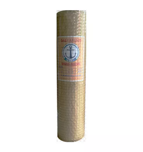 Galvanized Square Welded Wire Mesh 3/4 in opening No.22 (0.7 mm) 0.9x30 m-1