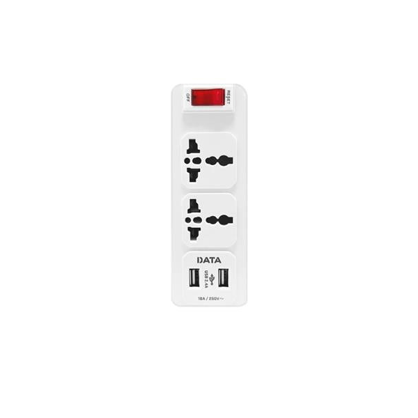 ปลั๊กแปลง 3 ขา 2 ช่อง 1 สวิตช์ 2 USB 16A รุ่น AL56 สีขาว-1