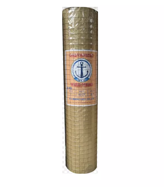 Galvanized Square Welded Wire Mesh 1 in opening No.21 (0.8 mm) 0.9x30 m-1