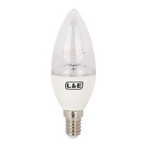 หลอดไฟ LED E14 6 วัตต์ วอร์มไวท์ หลอดจำปา L&E DIMMABLE (1101343)