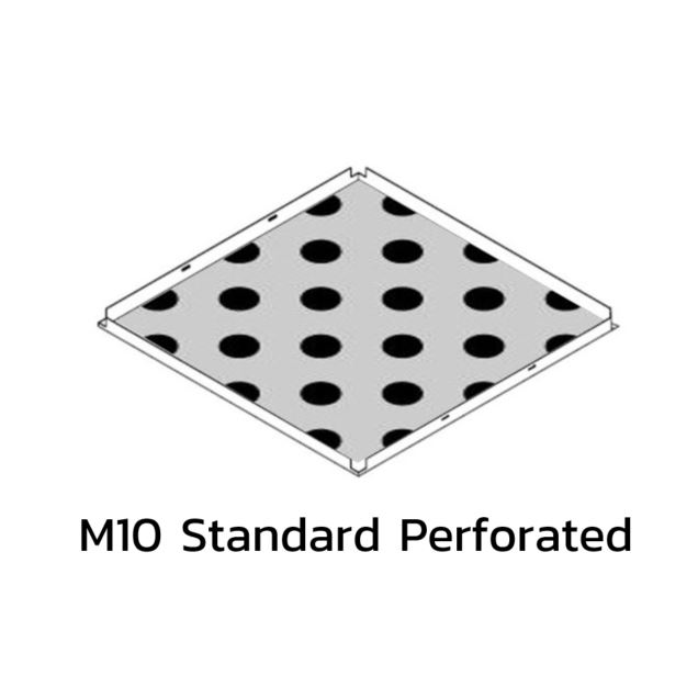 ฝ้าเหล็กกัลวาไนซ์ คลิป-อิน Metalworks Q-Clip F White แผ่นเจาะรู M10 Standard Perforated-1