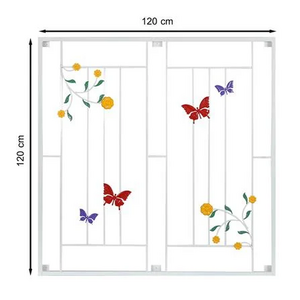 เหล็กดัดหน้าต่าง TK ผีเสื้อ 120x120cm. สีขาว (1187014)-1