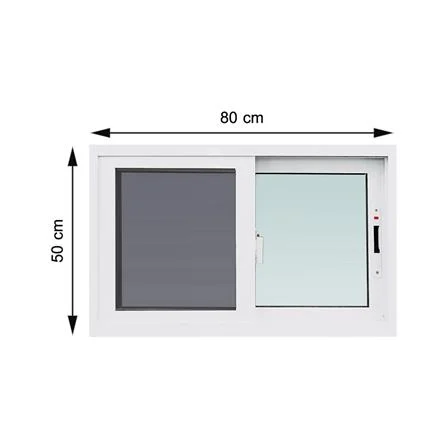 หน้าต่างบานเลื่อน อะลูมิเนียม S-S มุ้ง WINDOW ASIA F10 80X50 ซม. สีขาว (1164203)-1