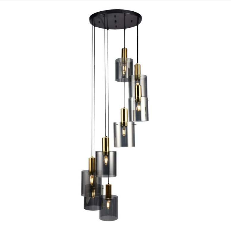 LIGHTMOST Ceiling lamp MD54158-8 E27 8 bulbs 40W Black Gold-1