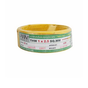 สายไฟ IEC01 THW 1x2.5 ตร.มม. สีเหลือง 30 เมตร NNN-1
