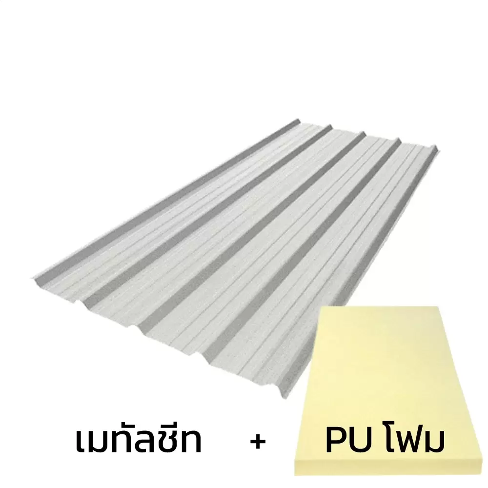 Metal Sheet BlueScope ZACS Cool 760 Asian White AZ70 0.47 mm + Thermal Insulation PU 1 inch (35-40K)-1