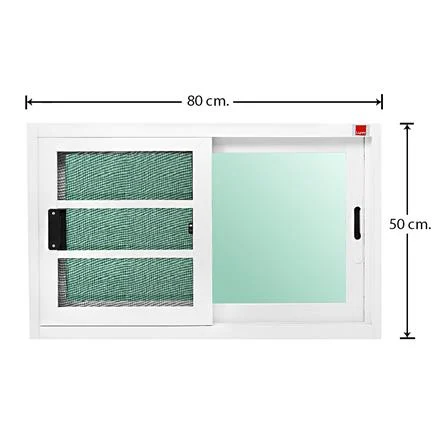 หน้าต่างบานเลื่อน อะลูมิเนียม S-S มุ้ง LYNN X-SERIES 80X50 ซม. สีขาว (1033313)-1