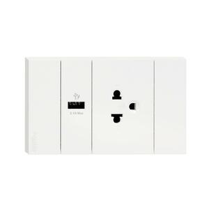 ชุดเต้ารับเดี่ยว 3 ขา + USB 1 ช่อง SCHNEIDER A70426USB_UST_WH สีขาว (1177182)