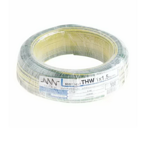 สายไฟ IEC01 THW 1x1.5 ตร.มม. สีเขียวแถบเหลือง 100 เมตร NNN-1