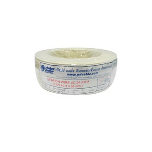 สายโทรศัพท์ (ตัดขายเป็นเมตร) รุ่น 4C x 0.5 ขนาด 1 เมตร สีเหลือง-1