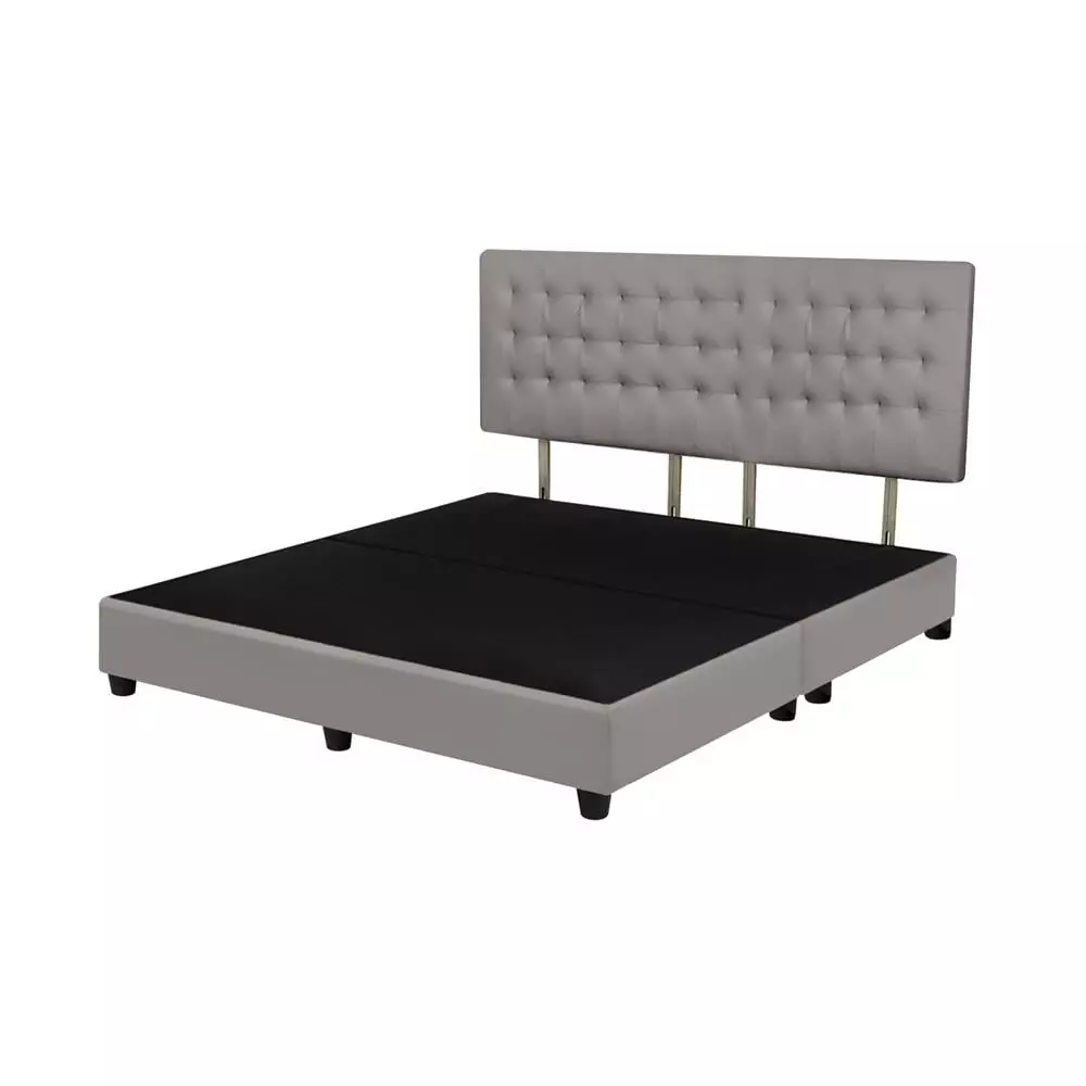 ฐาน+หัวเตียง MUNICH 6FT L-GRAY HLS (1173553)-1