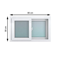 หน้าต่างบานเลื่อน UPVC S-S มุ้ง HOFFEN 80X50 ซม. สีขาว (1172441)