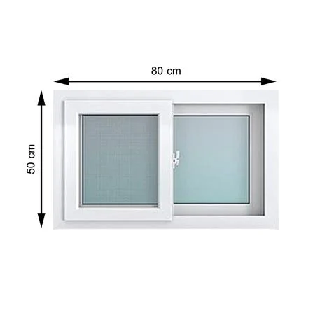 หน้าต่างบานเลื่อน UPVC S-S มุ้ง HOFFEN 80X50 ซม. สีขาว (1172441)-1