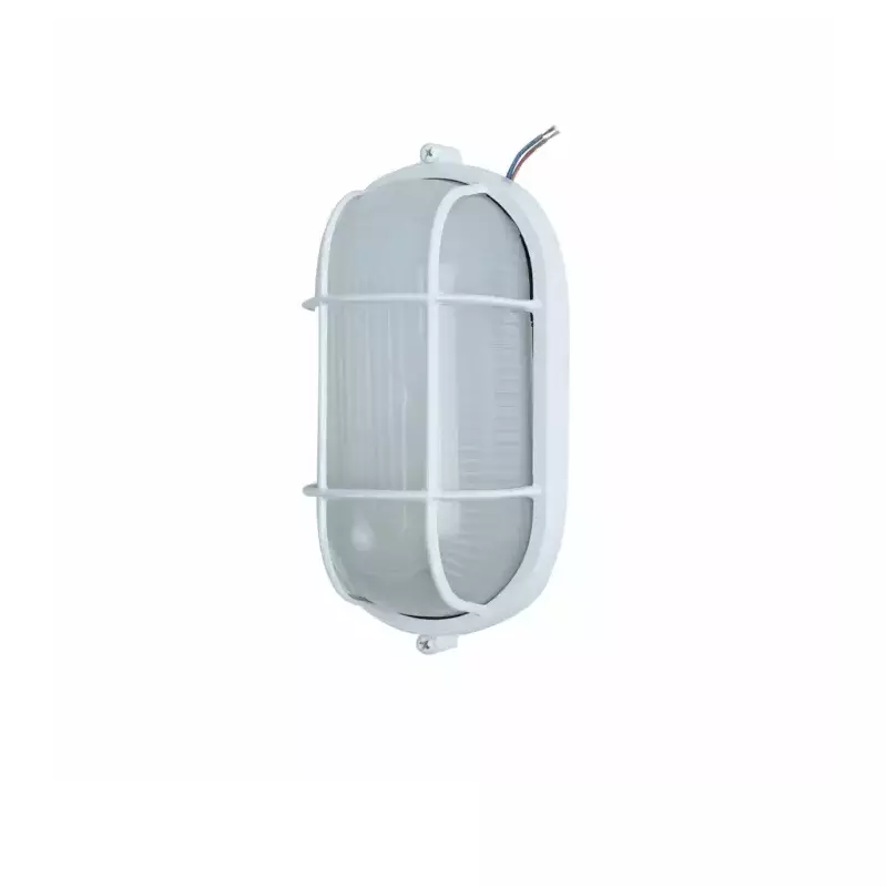 โคมไฟติดผนังภายนอก 1 หลอด วงรีเล็ก รุ่น 4004 สีขาว FINEXT-1