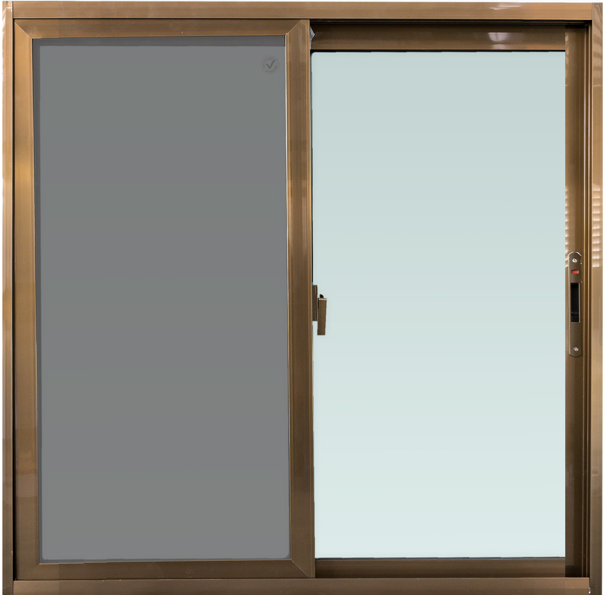 หน้าต่างบานเลื่อน อะลูมิเนียม S-S AZLE 100x100 ซม. สีชา (1182992)-1