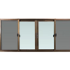 Window Asia Window with Net F-S-S-F Brown 240x110 cm