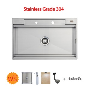 DURAFORM Promotion Price อ่างล้างจานสแตนเลส 1 หลุม เกรด 304 รุ่น Cubic XL Plus ขนาด 80x51x20 ซม.-1