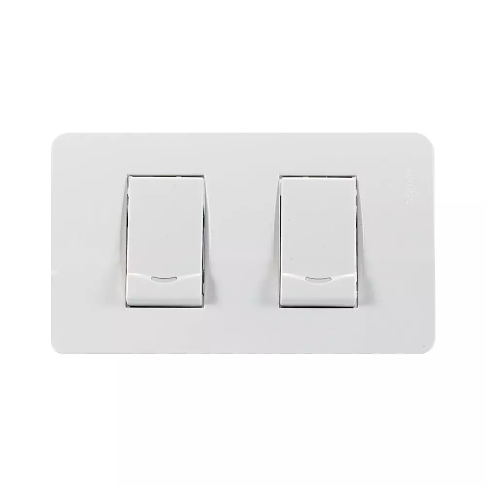 ชุดสวิตช์ 1 ทาง 2 ช่อง SCHNEIDER S23031/1/2M สีขาว (1094097)-1