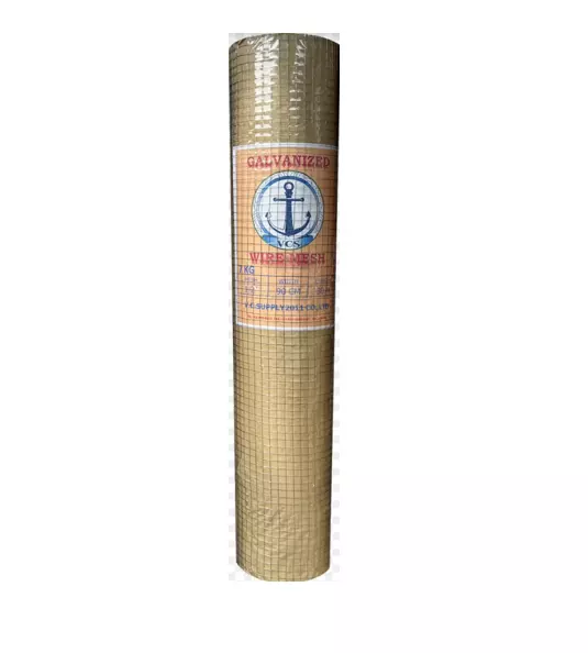 Galvanized Square Welded Wire Mesh 1/2 in opening No.25 (0.5 mm) 0.9x30 m-1