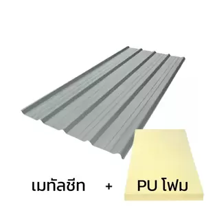 เมทัลชีท 0.50 มม. บลูสโคป สี Aiyara White AZ150 มอก. + ฉนวน PU 2 นิ้ว (35-40K)-1