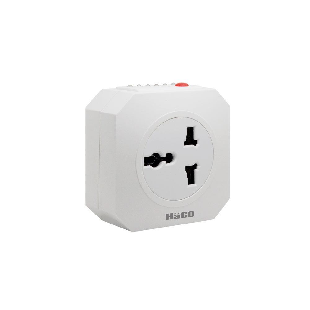 ปลั๊กอเนกประสงค์ตั้งเวลา 2 ขากลม HACO HTM-U1 สีขาว (1075750)-1