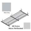Hook On Aluminum Ceiling R-H200 Metalworks Silver Grey 1200x400 mm M3 Extra Micro Perforated