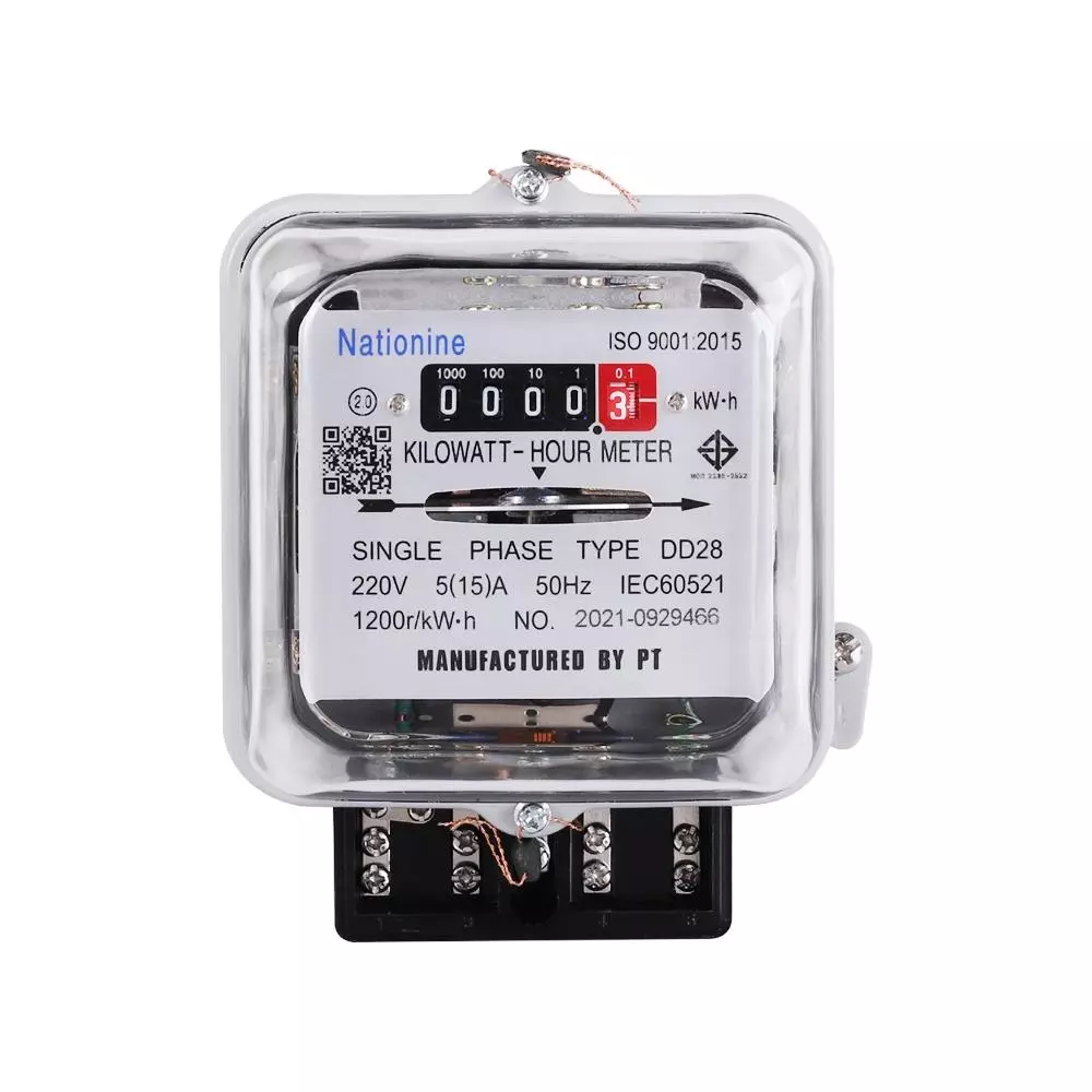 มิเตอร์ไฟ 5/15A DD28 1 เฟส 2 สาย NATIONINE (1128293)-1
