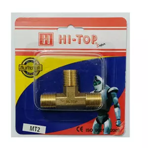 ข้อต่อเกลียวนอก 3 ทาง HI-TOP MT 2 หุน (1/4 นิ้ว) สีทอง (1157327)-1
