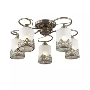โคมถาดกิ่งคริสตัลแก้ว 5 หลอด รุ่น SA3534 สีขาว DECOS-1
