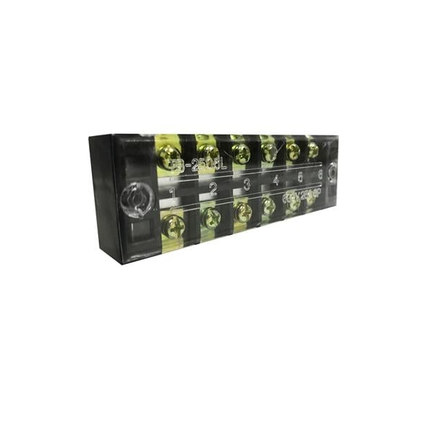 เทอร์มินอล 6 ช่อง รุ่น TB2506 กำลัง 25 แอมป์ สีดำ-1