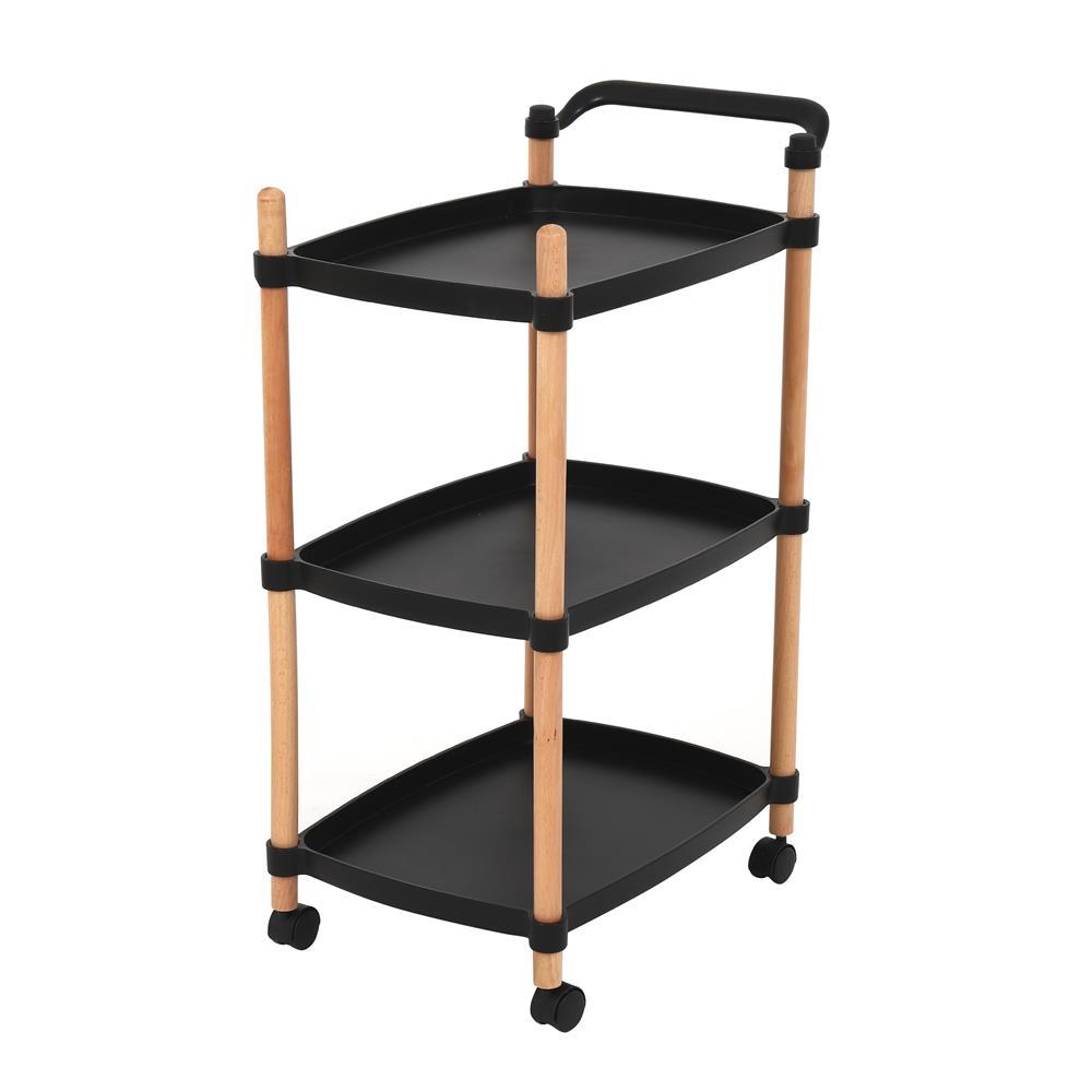 ชั้นวาง 3 ชั้นมีล้อ FOREST 47x31x80 ดำ (1188386)-1