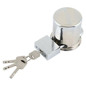 กุญแจพร้อมฝาครอบลูกบิด KRUKER 50 มม. สีสเตนเลส (1093880)