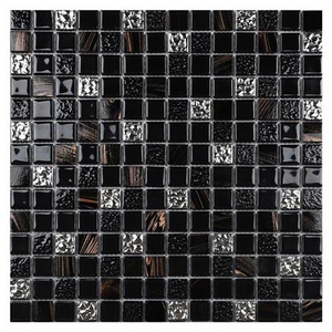 กระเบื้องโมเสค โมเสคแก้ว HPR-184 สีดำ TARA 30x30x0.4CM (1143026)