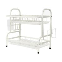 KECH MODISH 2-Tier Dish Drying Rack with Drip Tray, White.
