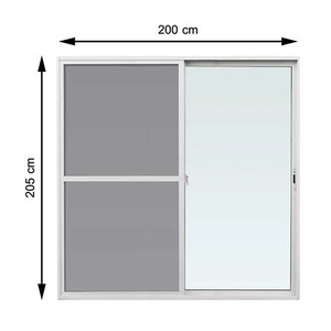 ประตูบานเลื่อน อะลูมิเนียม S-S มุ้ง WINDOW ASIA F10 200X205 ซม.สีขาว (1164088)-1