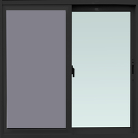 หน้าต่างบานเลื่อน อะลูมิเนียม S-S AZLE 100x100 ซม. สีดำ (1182991)